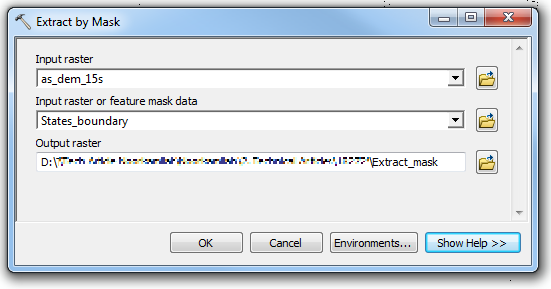 The Extract by Mask dialog box.