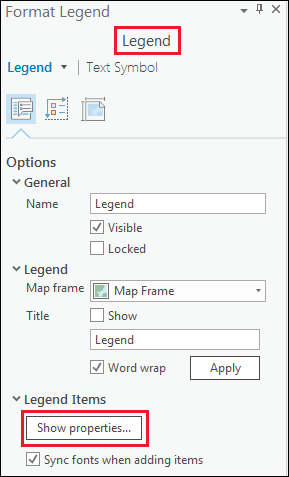 Format Legend dialog box
