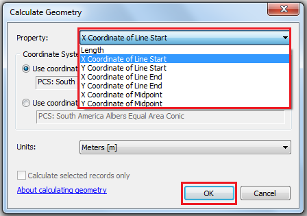 This is the Calculate Geometry dialog box.