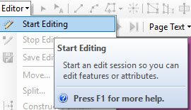 Start editing option