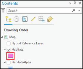 The symbol of the polygon layer in the Contents pane