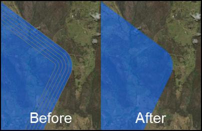 The ring buffer layer before and after unchecking the outline layer