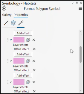 The duplicated polygon layers in the Format Polygon Symbol pane