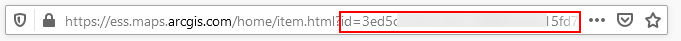 The image of an address bar of an opened Hosted Feature Layer