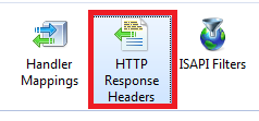 Image of the HTTP Response Header selection in Internet Information Services (IIS)
