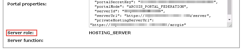 Image of Server role status in ArcGIS Server Administrator Directory