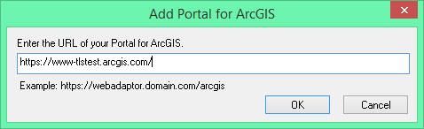 image of Add Portal for ArcGIS dialog box