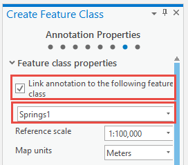 Image of check box: Link the annotation to the following feature class