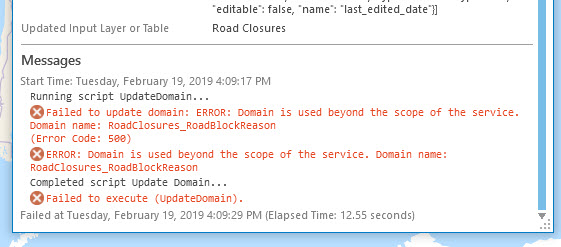 Failed to update domain: ERROR: Domain is used beyond the scope of the service. Failed to execute (Update Domain)