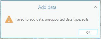 Adding a raster dataset in ArcGIS Pro fails and an error message is returned.