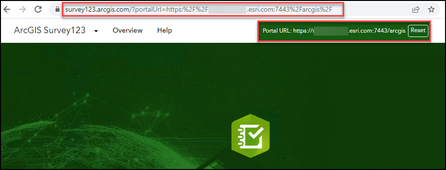 The image of the login page on the ArcGIS Survey123 website.