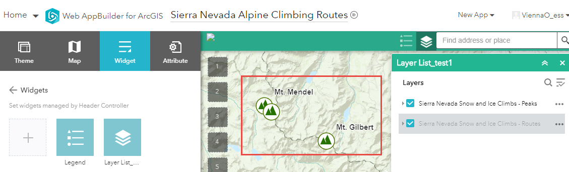 Image showing the Sierra Nevada Snow and Ice Climbs - Routes feature layer not displayed on the web map
