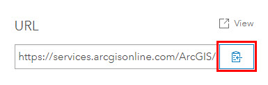 Image of the service URL copy button