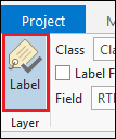 Click the Label icon in the Layer group.