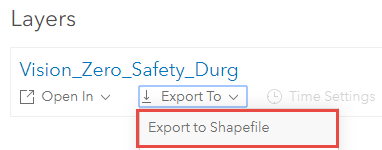 Export to shapefile option