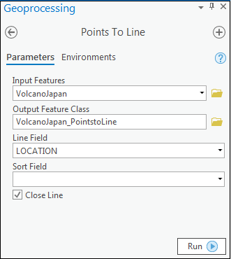 This is the Points To Line pane