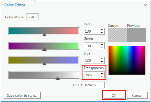The Color Editor dialog box