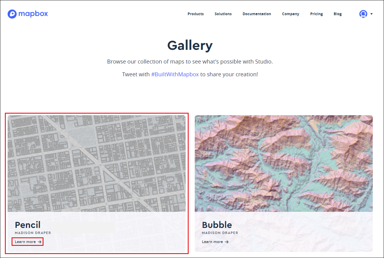The Mapbox Gallery page