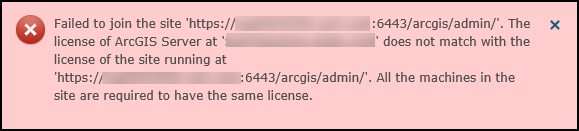 The error message returned when attempting to join