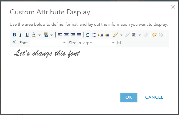 The new custom font is displayed in the window.