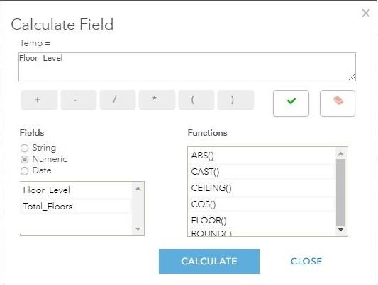 Calculate Field pop-up