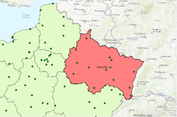 Image of an area with points to be divided