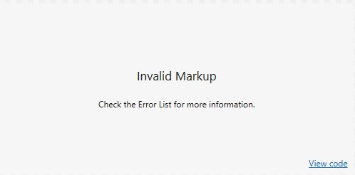 image of Visual Studio Designer error