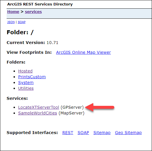ArcGIS REST Services Directory.