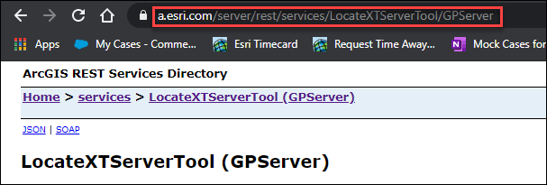 LocateXT Server tool URL.