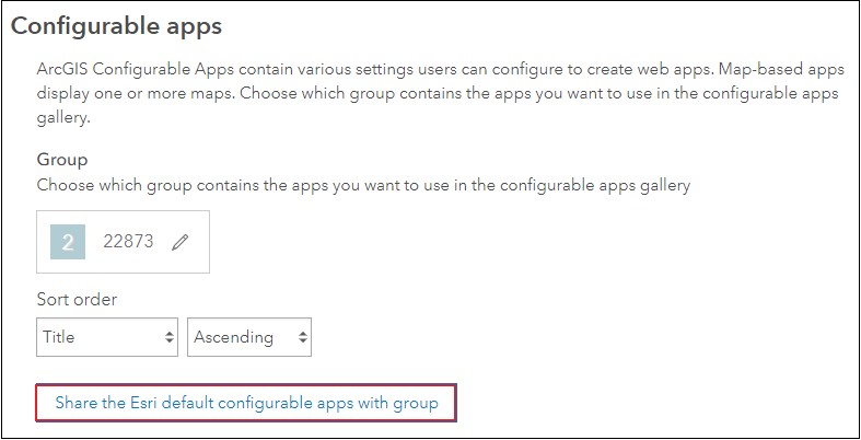Image showing the Configurable Apps setting.