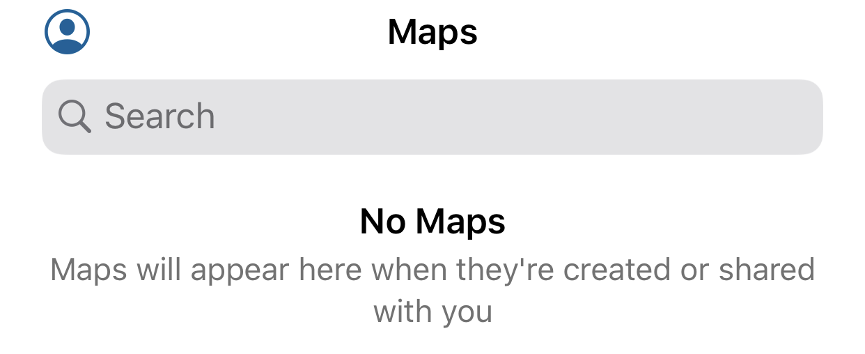 Maps tab showing no web map