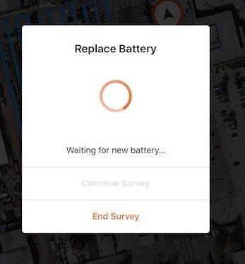 Image of the replace battery message