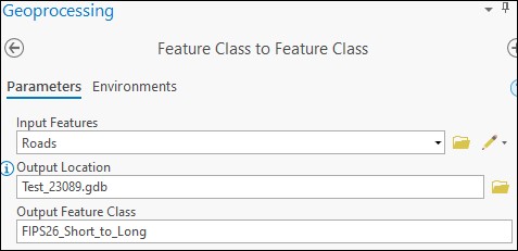 Feature class to feature class tool.