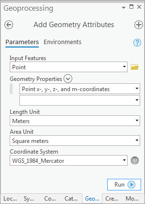 An image of the Add Geometry Attributes tool dialog box.