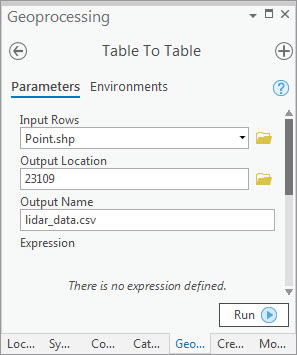 An image of the Table To Table dialog box.