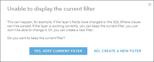 An image of the filter warning message.