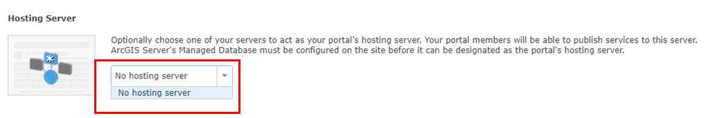 Screenshot of the server not available as a hosting server in the portal website.