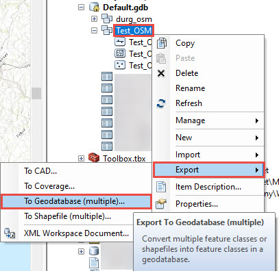 Exporting the OSM dataset
