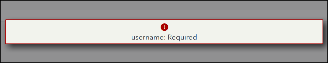 Username required prompt