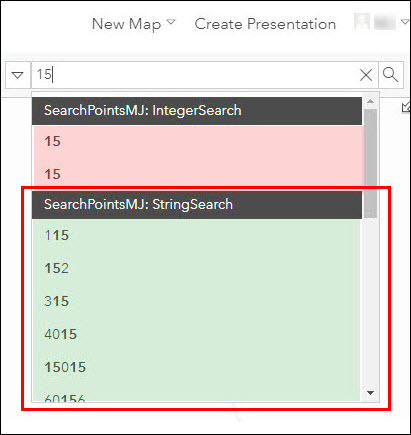 Image showing the search tool results.