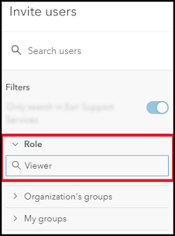 No results when filtering to search for users with a Viewer role in the Invite users window.