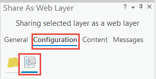 Image of the Share As Web Layer pane