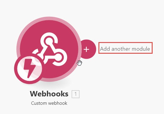Add another module hovering over the webhook.