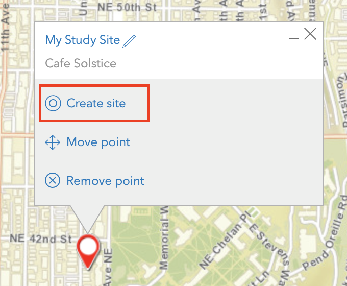 Create site in ArcGIS Business Analyst.