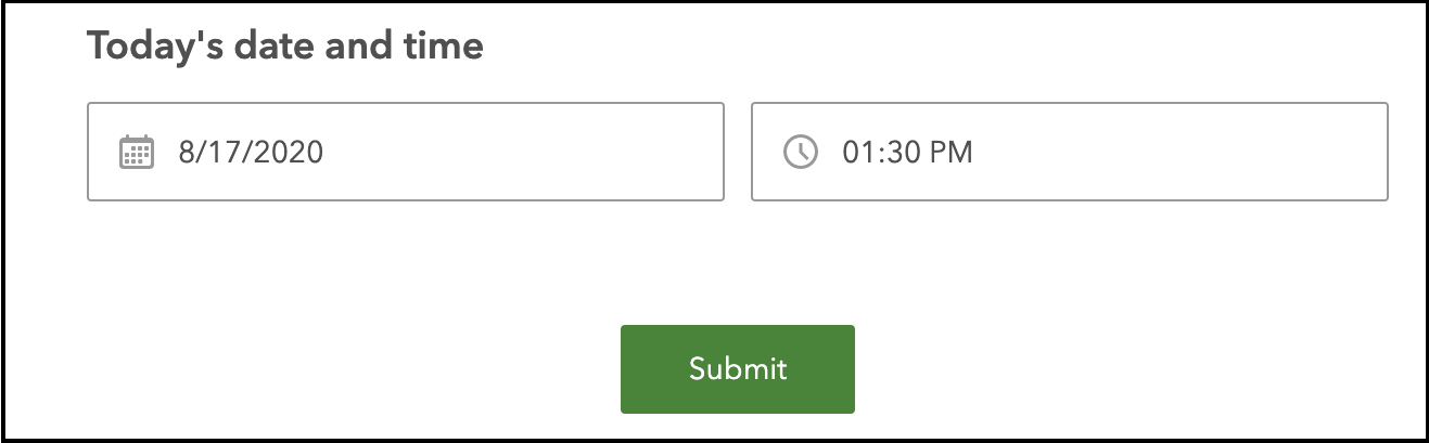 Image showing the date and time question in ArcGIS Survey123.