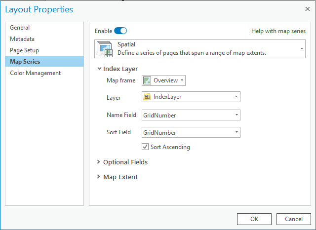 The image of the Layout Properties dialog box.