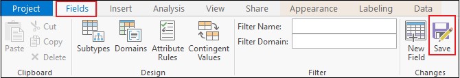 The screenshow shows the Save button on the Fields tab.