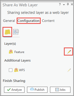 Image of the Share As Web Layer pane.