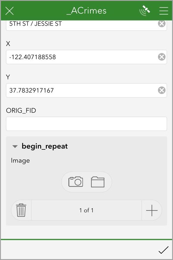 Image of a survey with the option to add multiple images to the existing data.