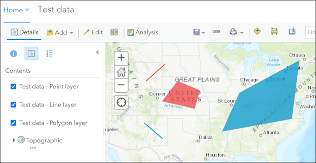 The original layer in Map Viewer